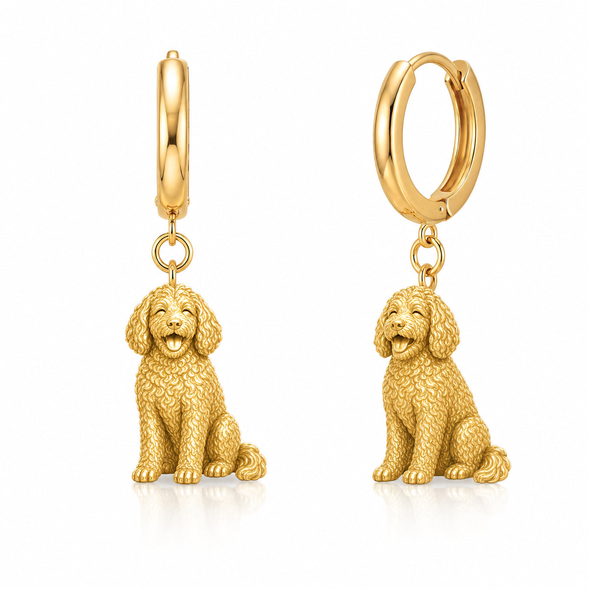 Aussiedoodle personalized companion handcrafted huggie earrings