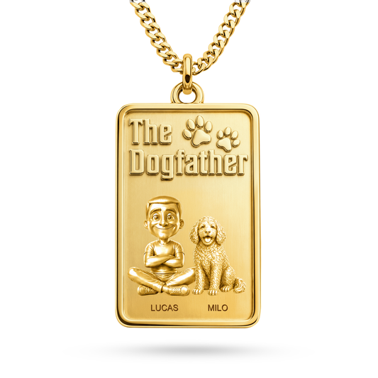 Aussiedoodle Dogfather necklace front