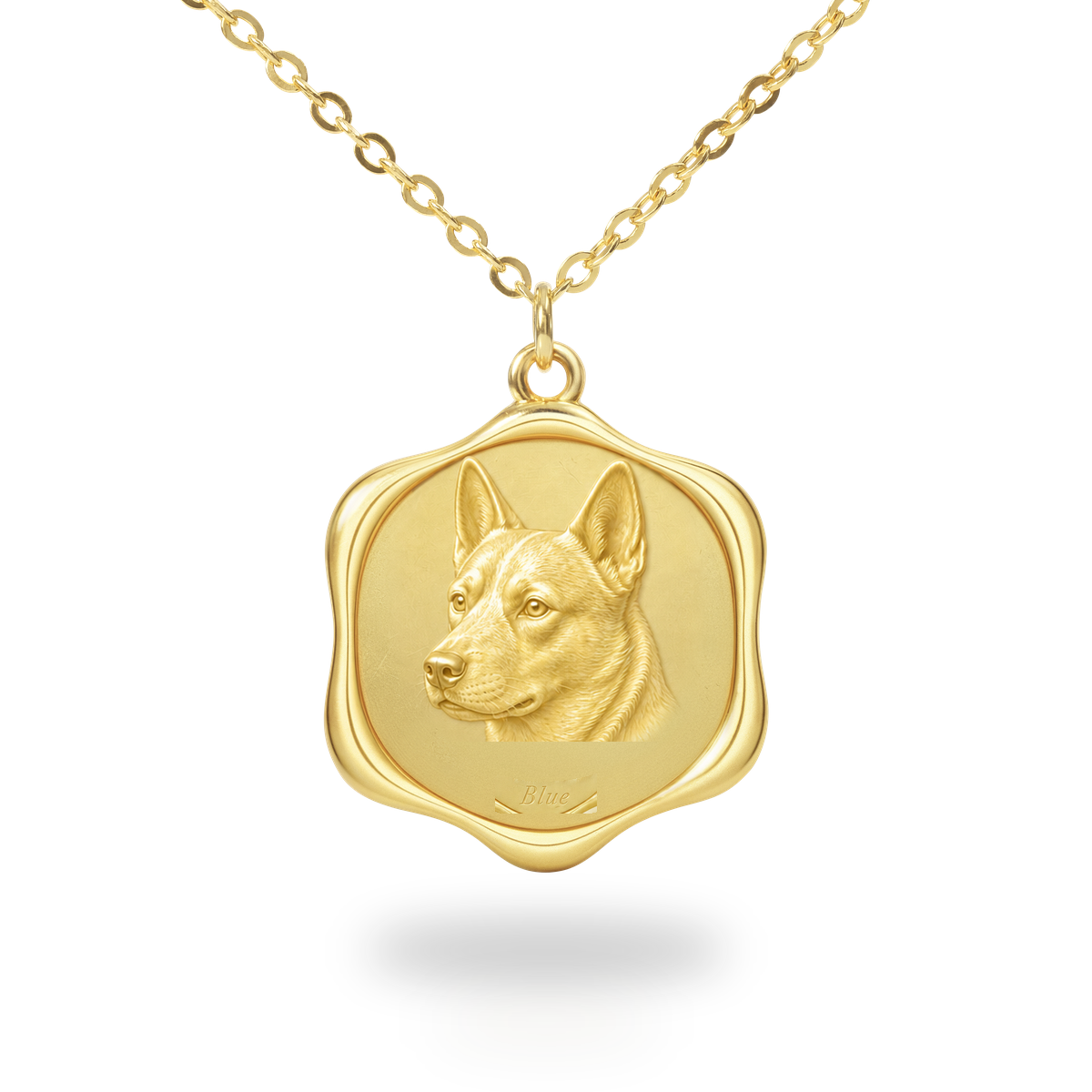 Soulyshine Australian Cattle Dog Precious Paw personalized pet photo necklace - 18K Gold Vermeil front