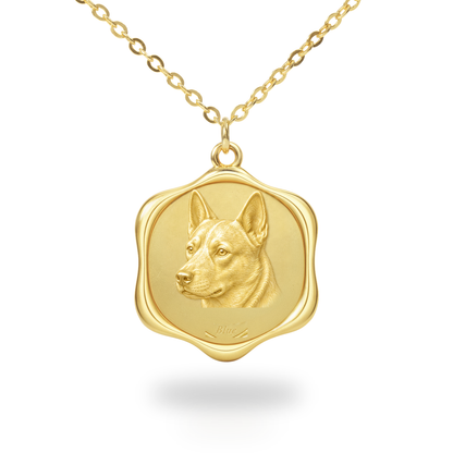 Soulyshine Australian Cattle Dog Precious Paw personalized pet photo necklace - 18K Gold Vermeil front