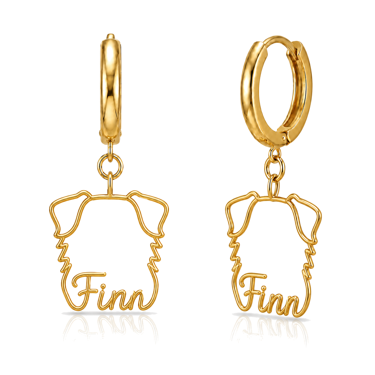 Australian Shepherd Finn personalized pet face earrings