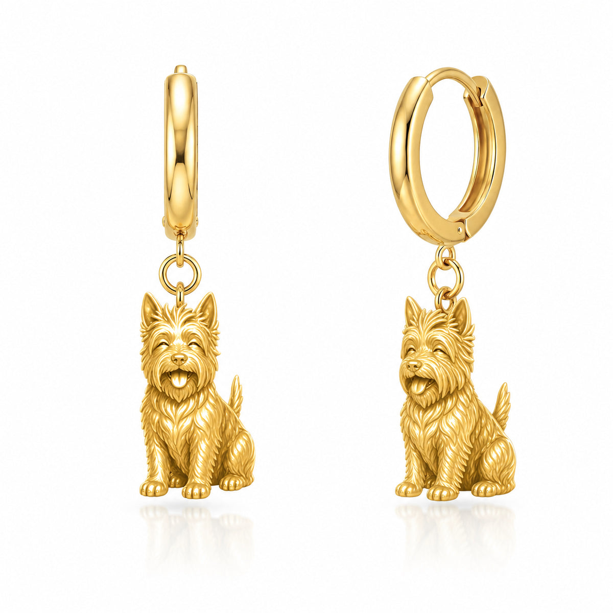 Australian Terrier personalized companion handcrafted huggie earrings