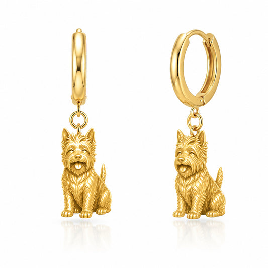 Australian Terrier personalized companion handcrafted huggie earrings