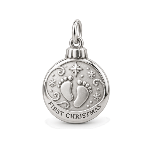 Baby's First Christmas — First Christmas Ornament Charm and Polyester Cord Bracelet Set