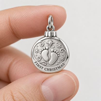 Baby's First Christmas — First Christmas Ornament Charm and Polyester Cord Bracelet Set