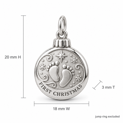 Baby's First Christmas — First Christmas Ornament Charm and Polyester Cord Bracelet Set