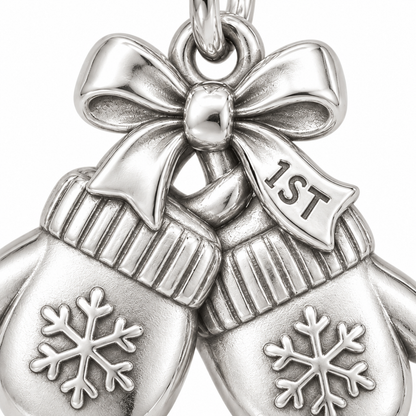 Baby's First Christmas — First Mittens Pair Charm and Polyester Cord Bracelet Set