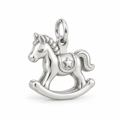 Baby's First Christmas — Rocking Horse Star Charm and Polyester Cord Bracelet Set