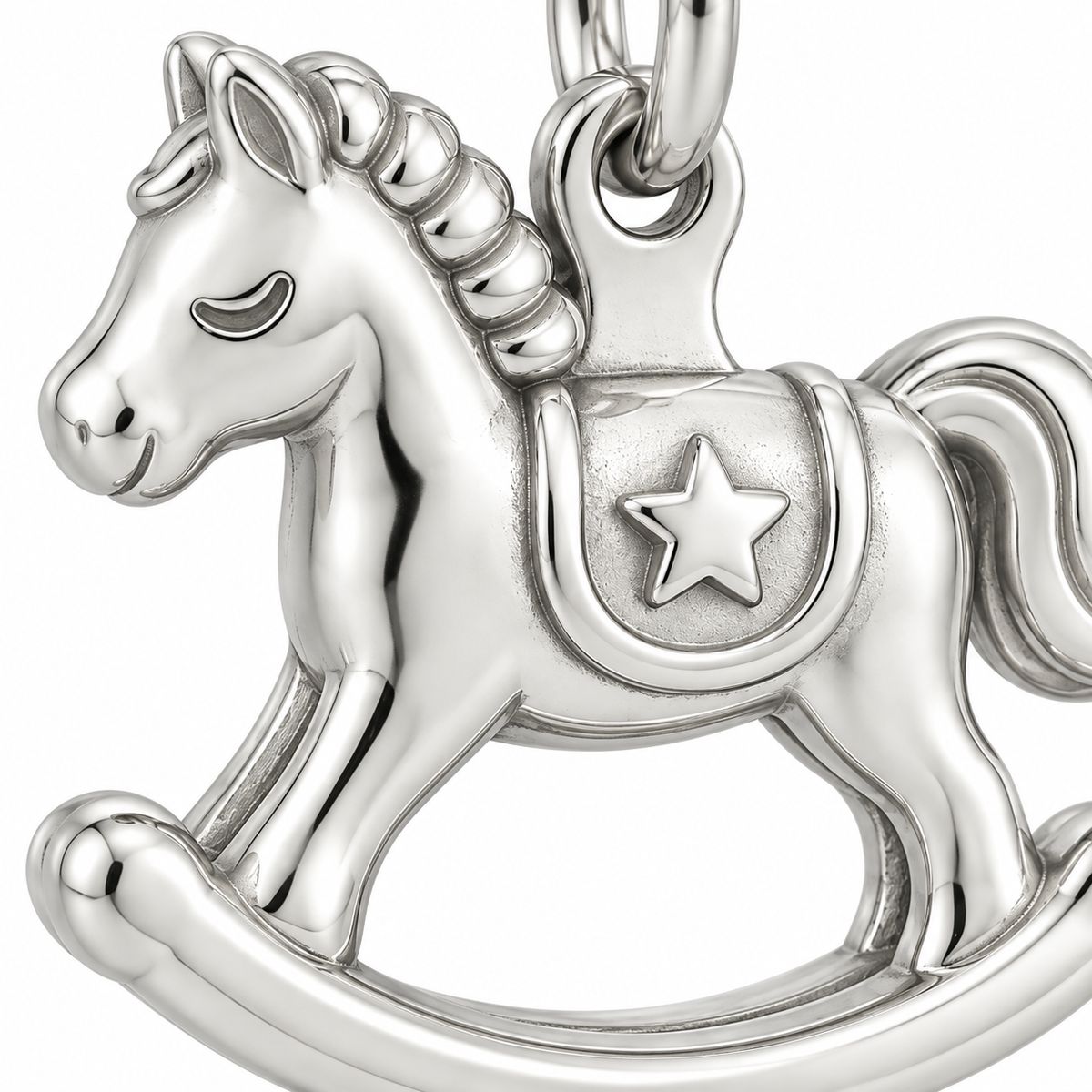 Baby's First Christmas — Rocking Horse Star Charm and Polyester Cord Bracelet Set