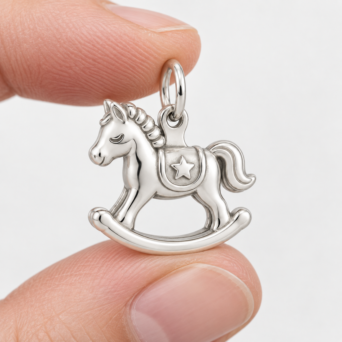 Baby's First Christmas — Rocking Horse Star Charm and Polyester Cord Bracelet Set