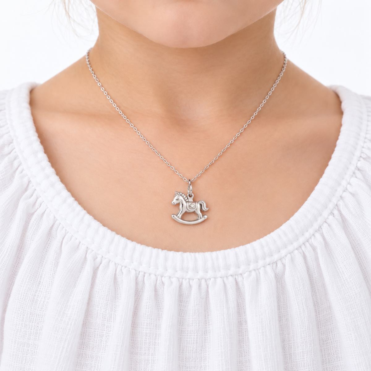 Baby's First Christmas — Rocking Horse Star Charm and Polyester Cord Bracelet Set