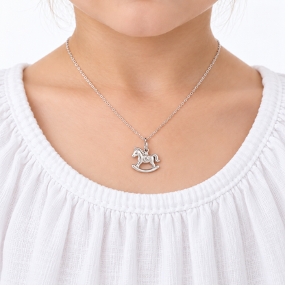 Baby's First Christmas — Rocking Horse Star Charm and Polyester Cord Bracelet Set