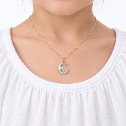 Baby's First Christmas — Sleeping Moon Cradle Charm and Polyester Cord Bracelet Set