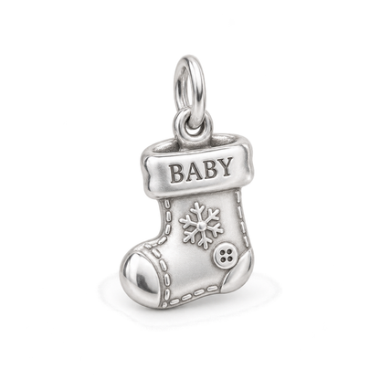 Baby's First Christmas — Tiny Stocking Keepsake Charm and Polyester Cord Bracelet Set
