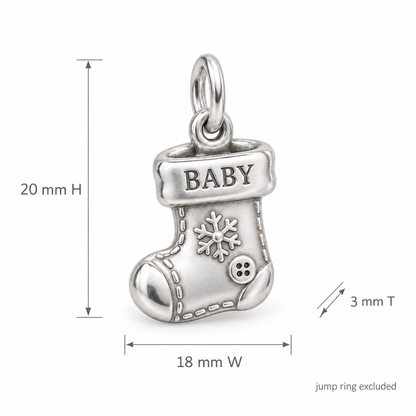Baby's First Christmas — Tiny Stocking Keepsake Charm and Polyester Cord Bracelet Set