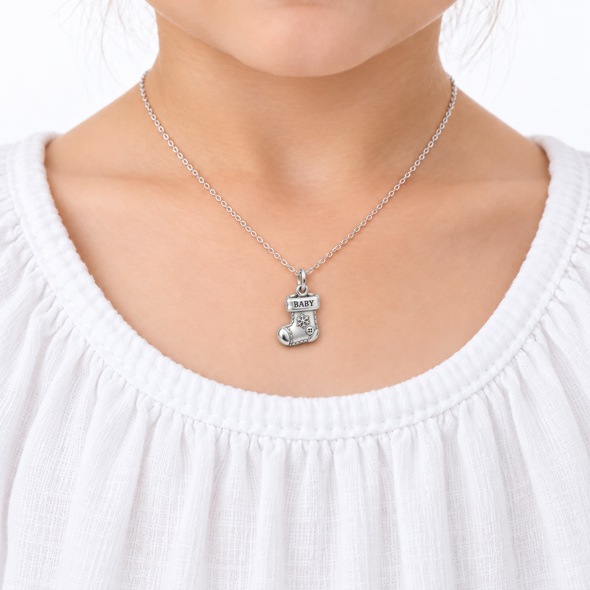 Baby's First Christmas — Tiny Stocking Keepsake Charm and Polyester Cord Bracelet Set