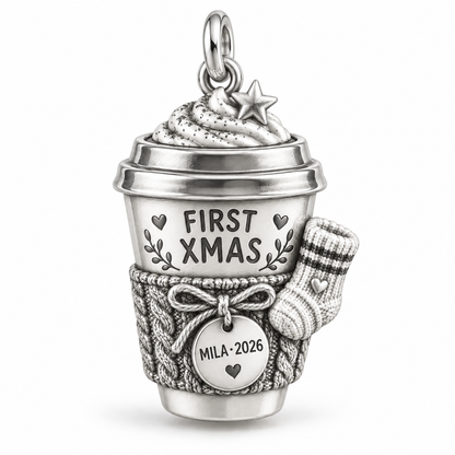Baby's First Christmas — First Christmas Coffee Club Charm and Polyester Cord Bracelet Set