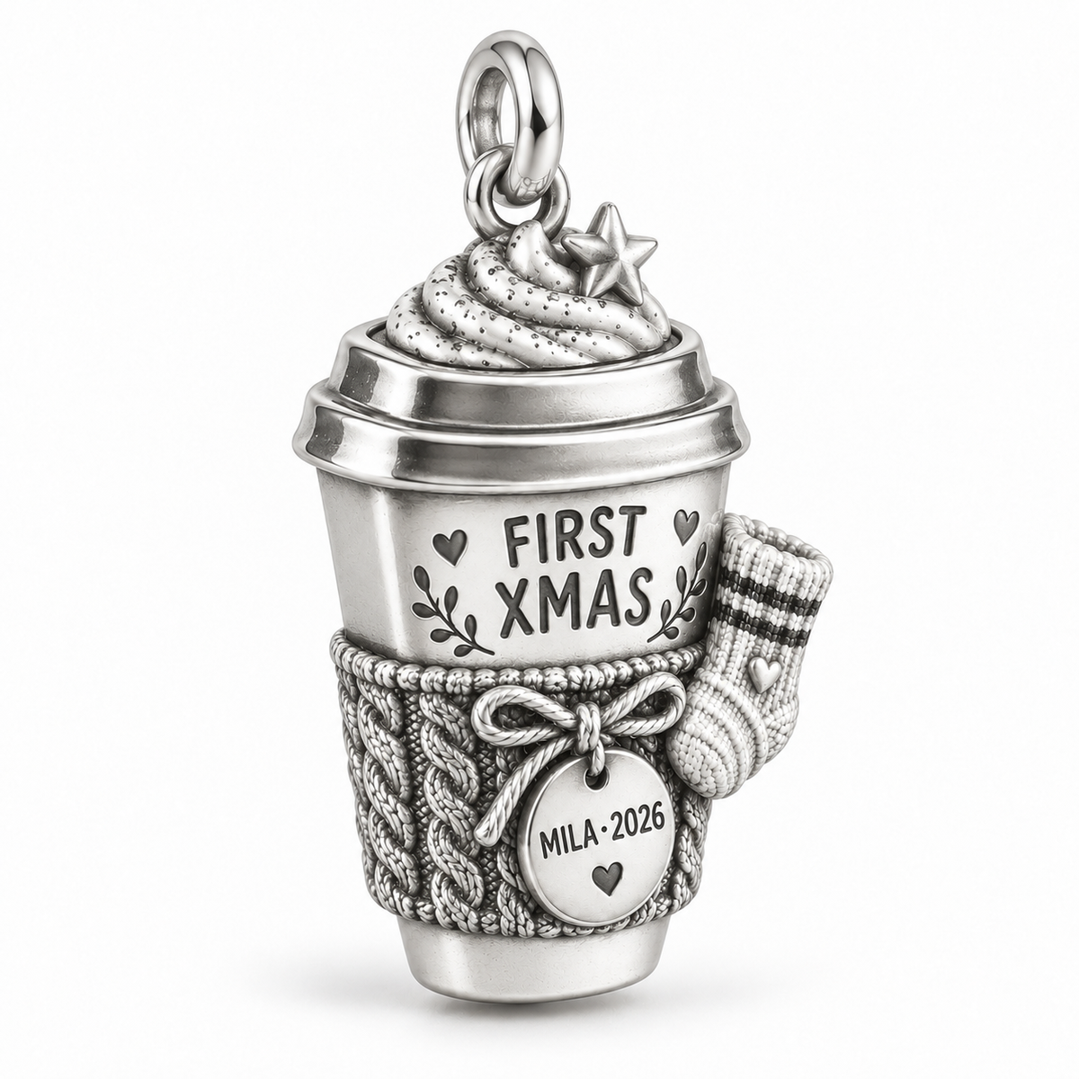 Baby's First Christmas — First Christmas Coffee Club Charm and Polyester Cord Bracelet Set