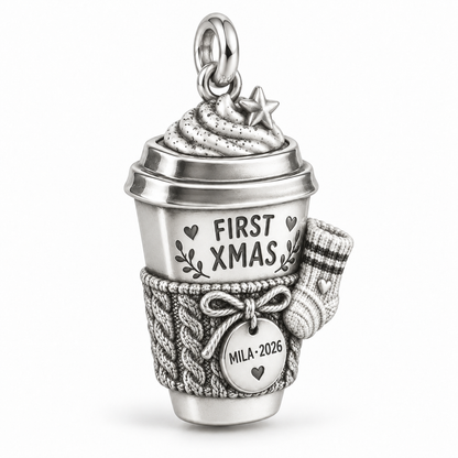 Baby's First Christmas — First Christmas Coffee Club Charm and Polyester Cord Bracelet Set