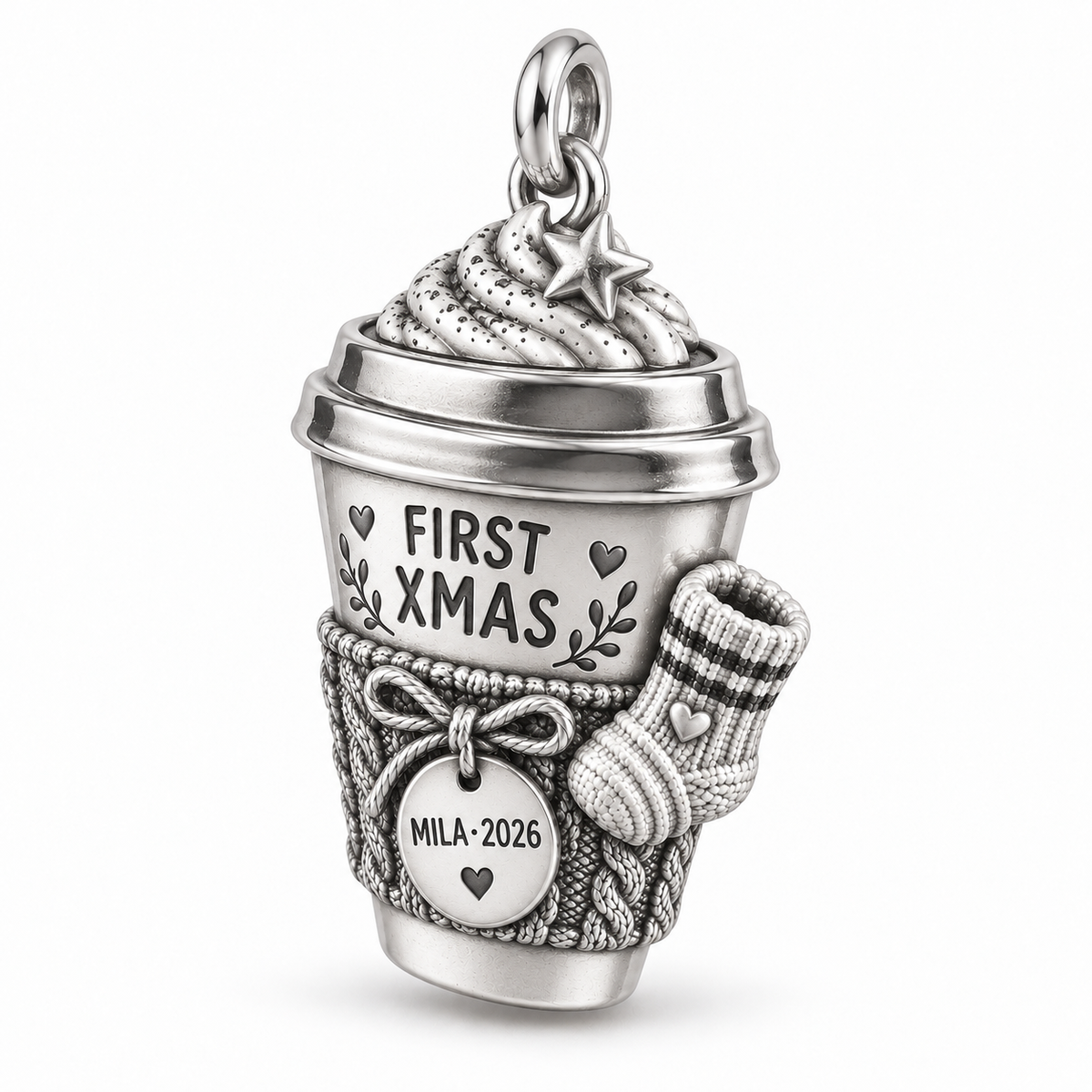 Baby's First Christmas — First Christmas Coffee Club Charm and Polyester Cord Bracelet Set