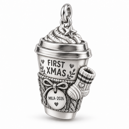 Baby's First Christmas — First Christmas Coffee Club Charm and Polyester Cord Bracelet Set