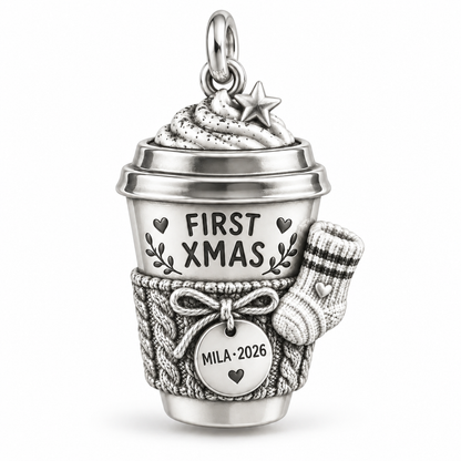 Baby's First Christmas — First Christmas Coffee Club Charm and Polyester Cord Bracelet Set