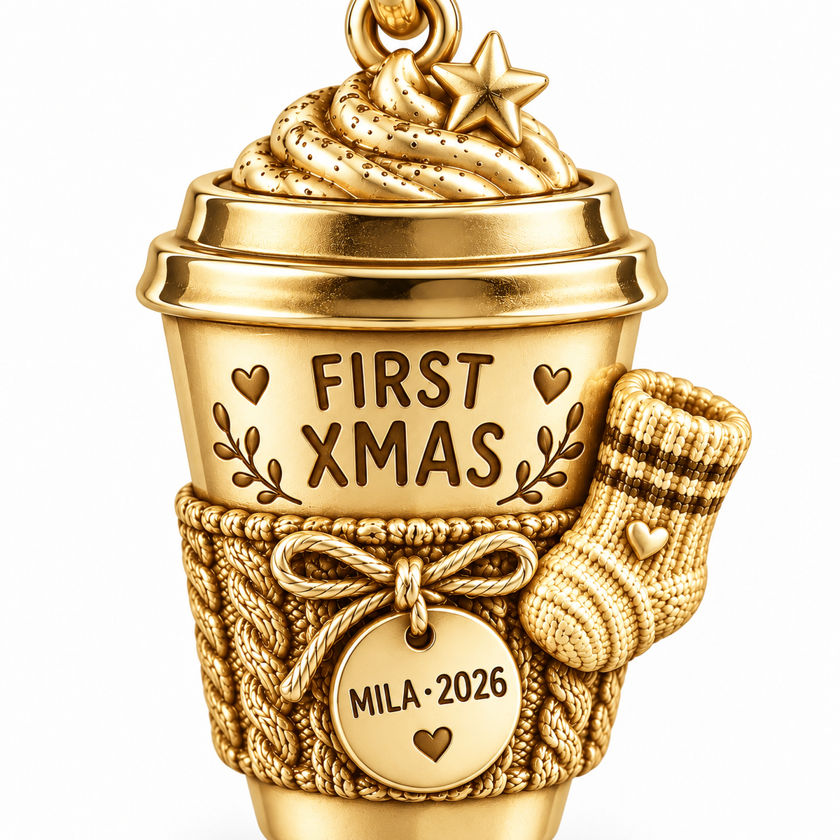 Baby's First Christmas — First Christmas Coffee Club Charm and Polyester Cord Bracelet Set