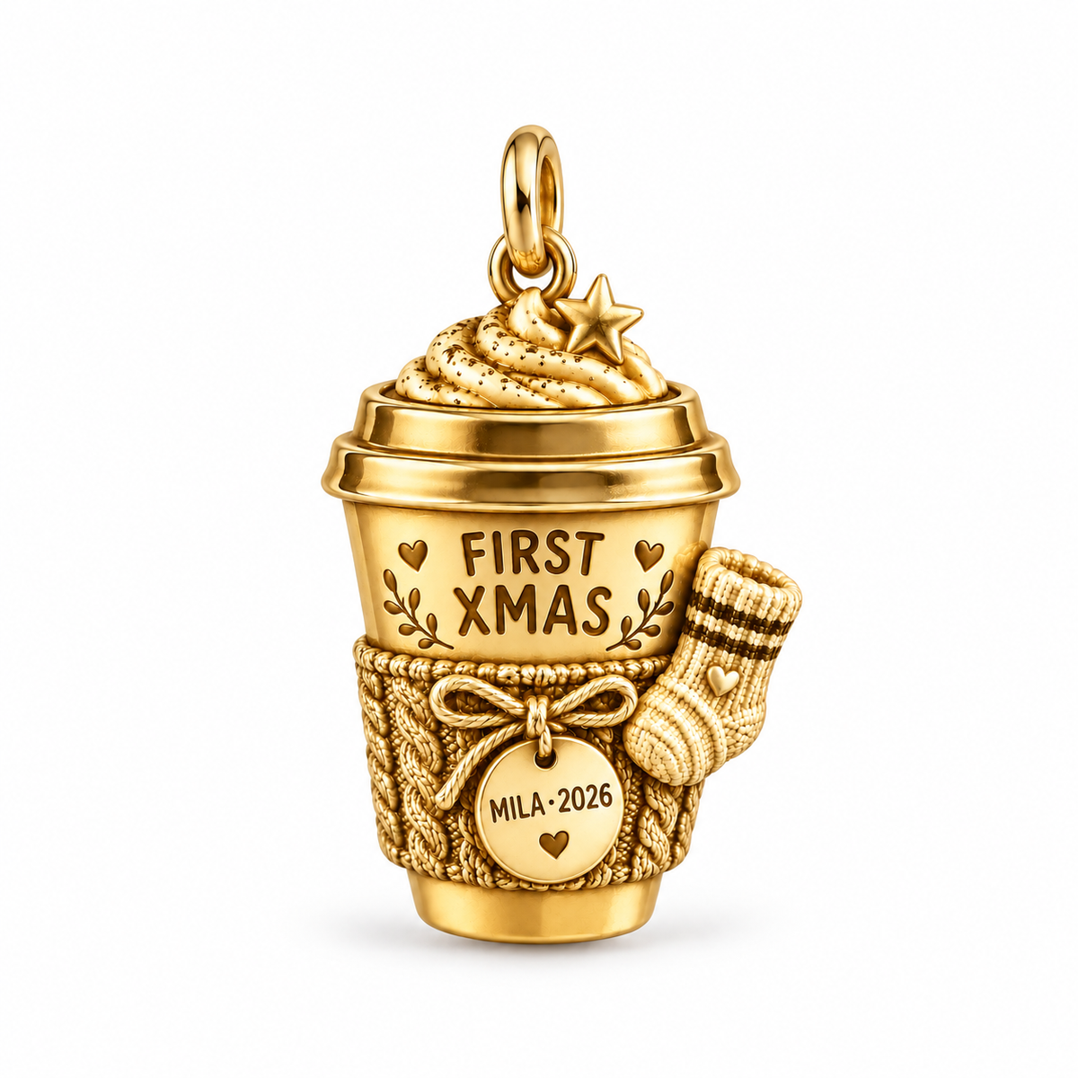 Baby's First Christmas — First Christmas Coffee Club Charm and Polyester Cord Bracelet Set