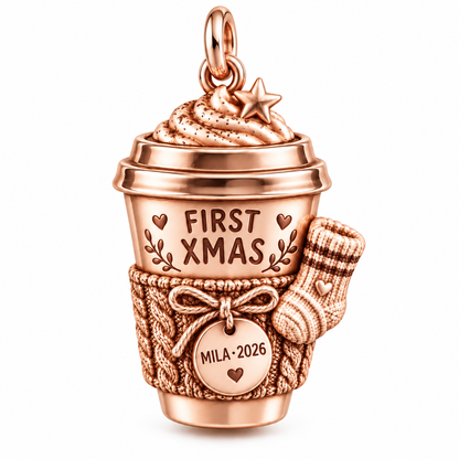 Baby's First Christmas — First Christmas Coffee Club Charm and Polyester Cord Bracelet Set