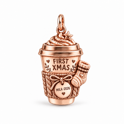 Baby's First Christmas — First Christmas Coffee Club Charm and Polyester Cord Bracelet Set