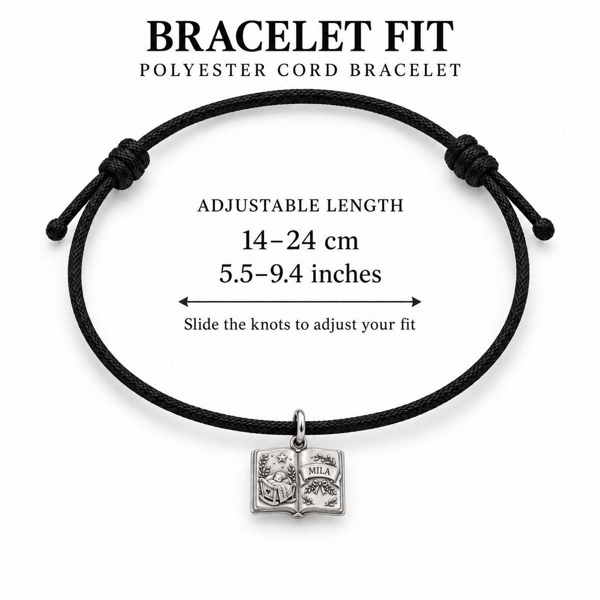 Baby's First Christmas — First Storybook Charm and Polyester Cord Bracelet Set