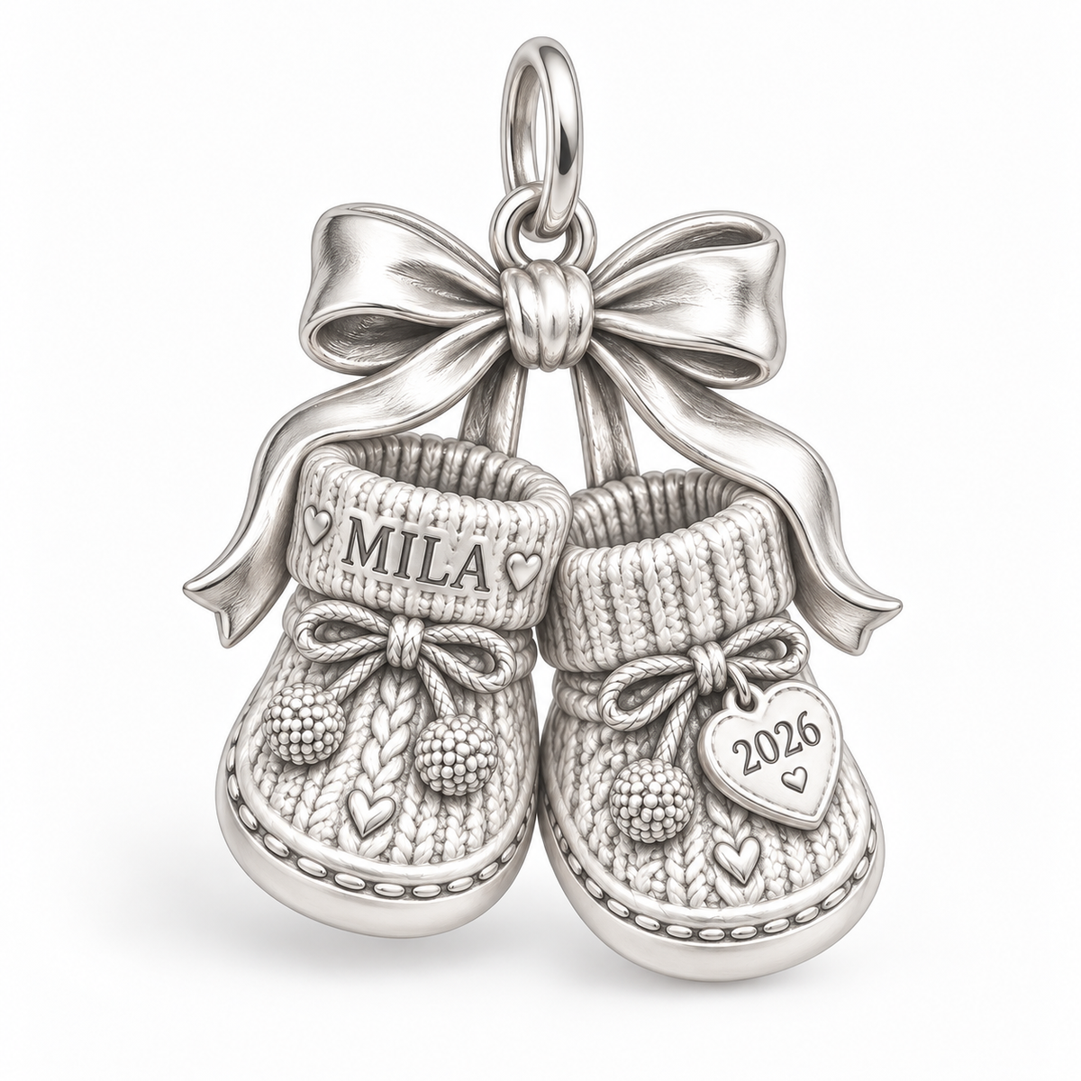 Baby's First Christmas — Keepsake Booties Charm and Polyester Cord Bracelet Set