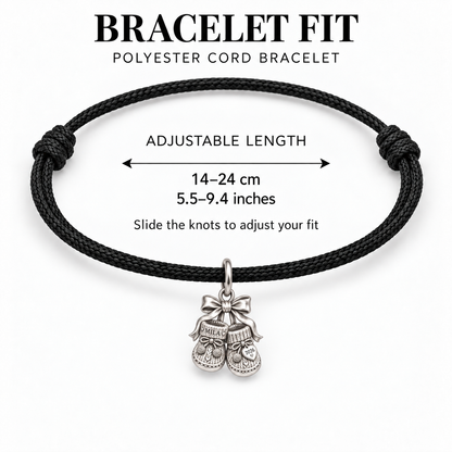 Baby's First Christmas — Keepsake Booties Charm and Polyester Cord Bracelet Set