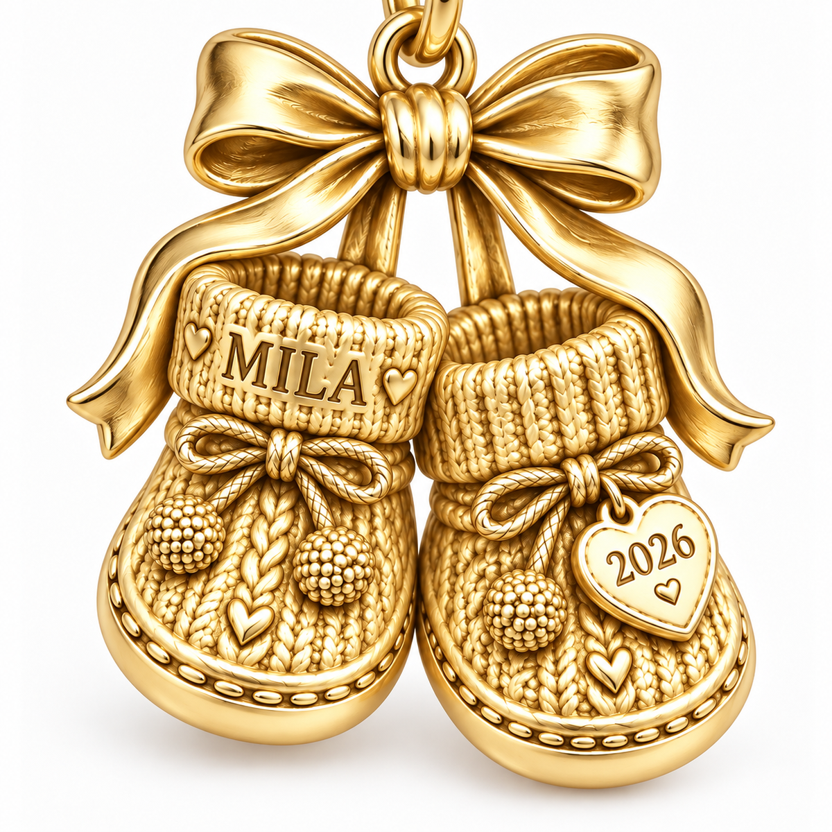 Baby's First Christmas — Keepsake Booties Charm and Polyester Cord Bracelet Set