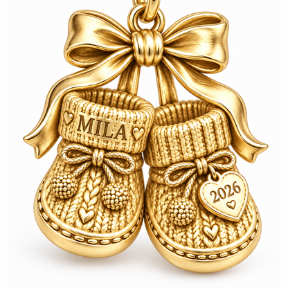 Baby's First Christmas — Keepsake Booties Charm and Polyester Cord Bracelet Set