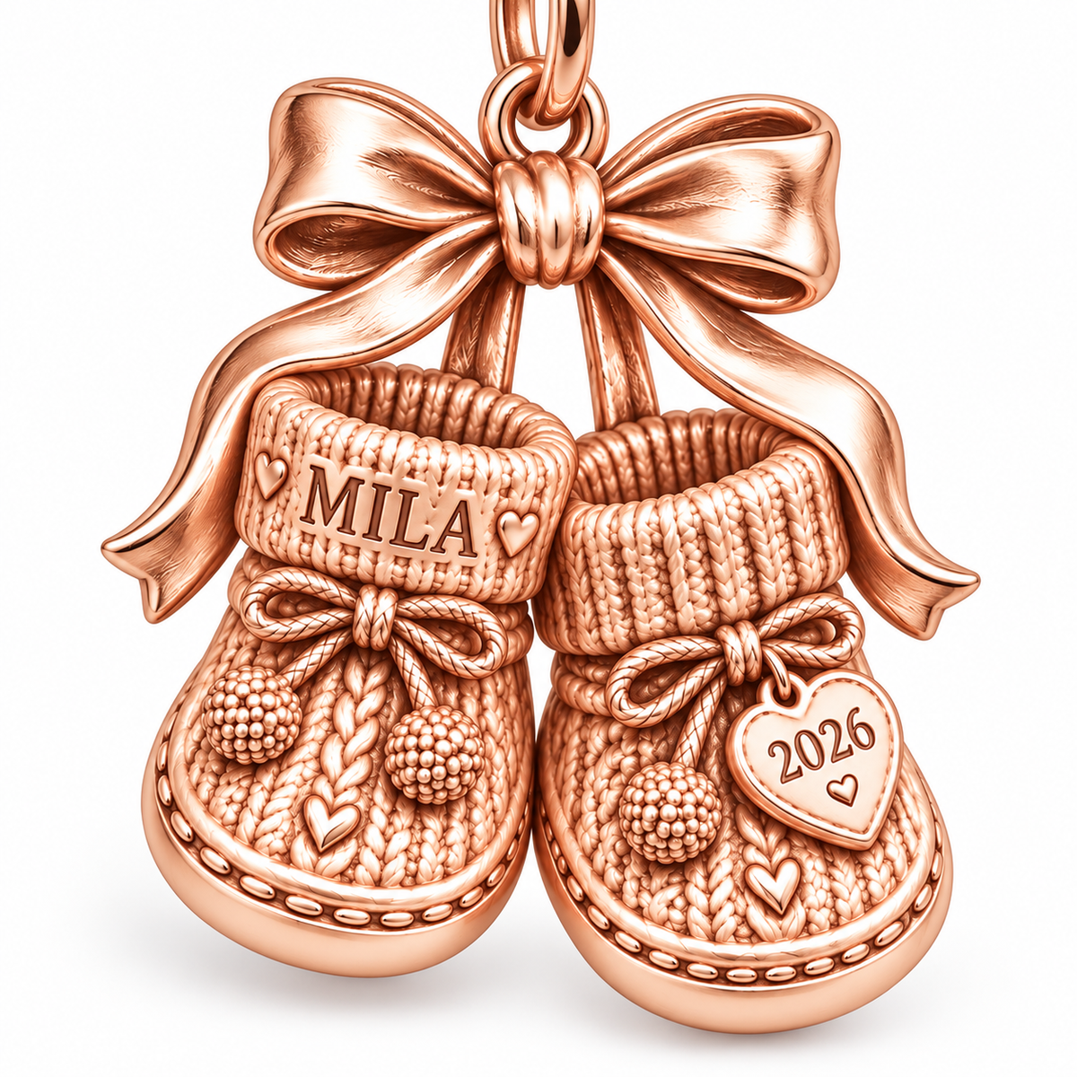 Baby's First Christmas — Keepsake Booties Charm and Polyester Cord Bracelet Set