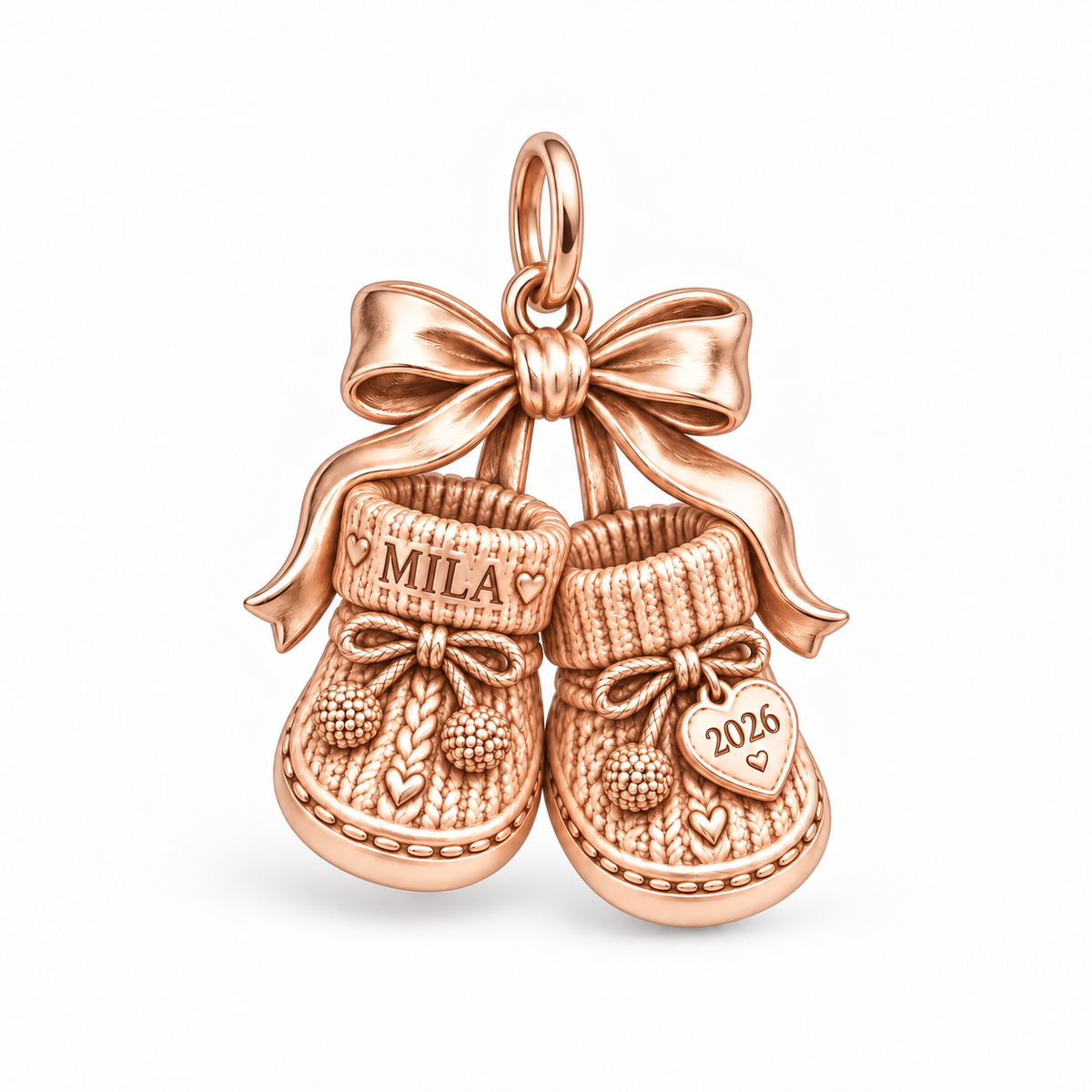 Baby's First Christmas — Keepsake Booties Charm and Polyester Cord Bracelet Set