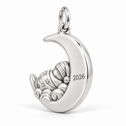 Baby's First Christmas — Moonlit Cradle Charm and Polyester Cord Bracelet Set