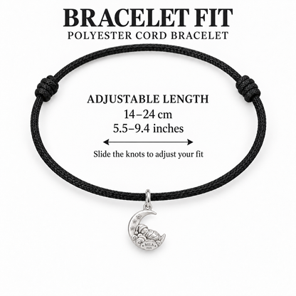 Baby's First Christmas — Moonlit Cradle Charm and Polyester Cord Bracelet Set