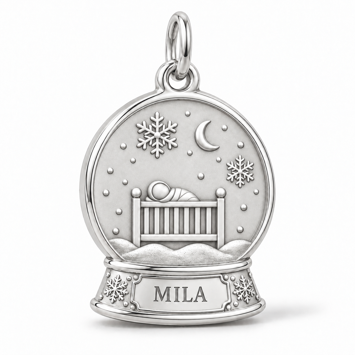 Baby's First Christmas — Snow Globe Keepsake Charm and Polyester Cord Bracelet Set