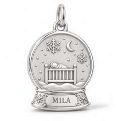 Baby's First Christmas — Snow Globe Keepsake Charm and Polyester Cord Bracelet Set