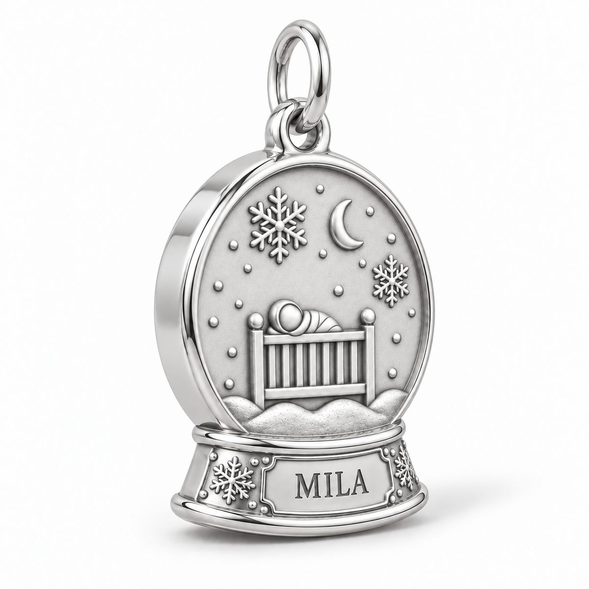 Baby's First Christmas — Snow Globe Keepsake Charm and Polyester Cord Bracelet Set