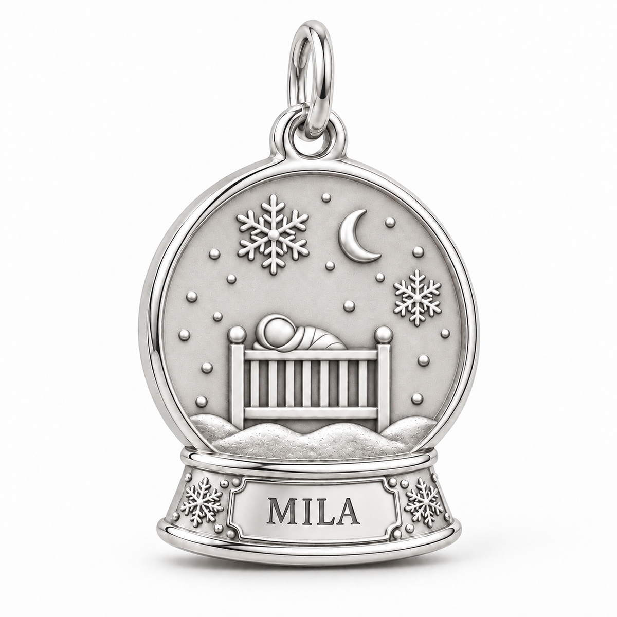 Baby's First Christmas — Snow Globe Keepsake Charm and Polyester Cord Bracelet Set