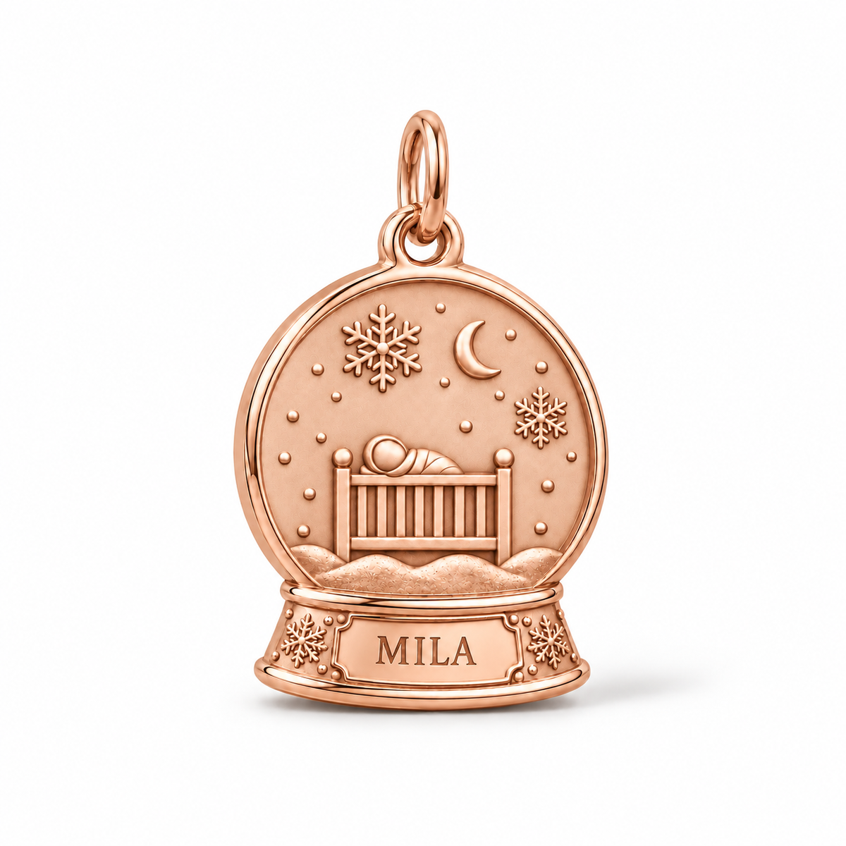 Baby's First Christmas — Snow Globe Keepsake Charm and Polyester Cord Bracelet Set