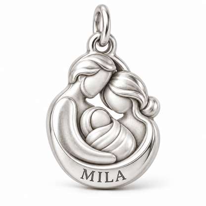 Baby's First Christmas — Three Hearts One Home Charm and Polyester Cord Bracelet Set