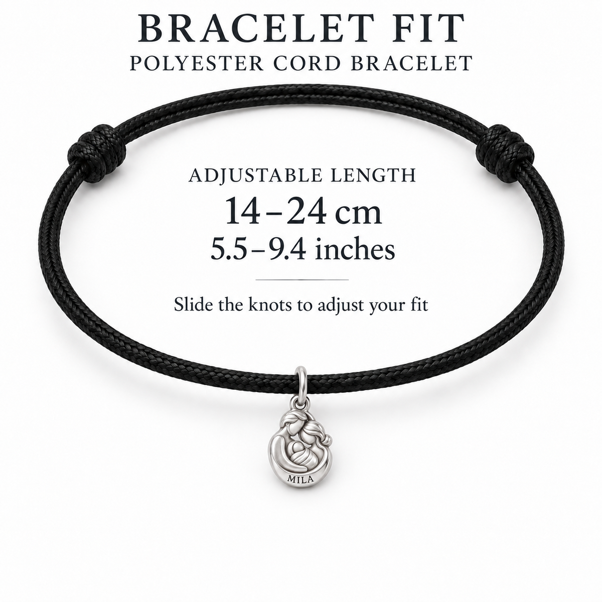 Baby's First Christmas — Three Hearts One Home Charm and Polyester Cord Bracelet Set