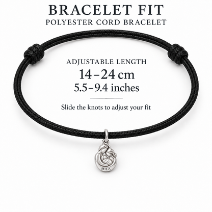 Baby's First Christmas — Three Hearts One Home Charm and Polyester Cord Bracelet Set