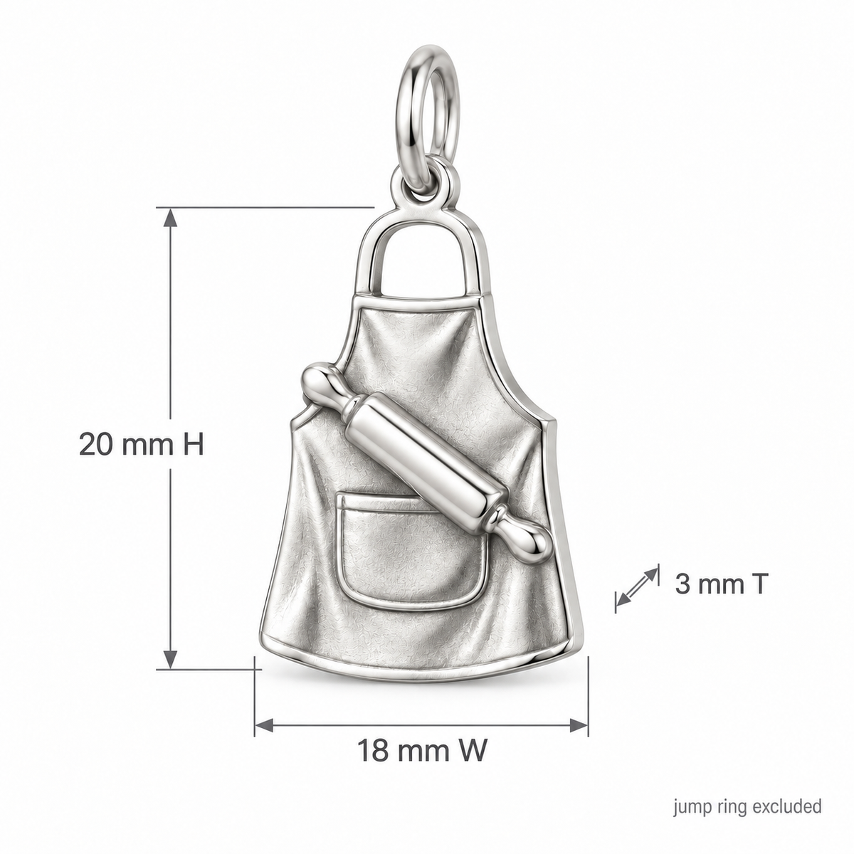 Baker's Apron and Rolling Pin Charm