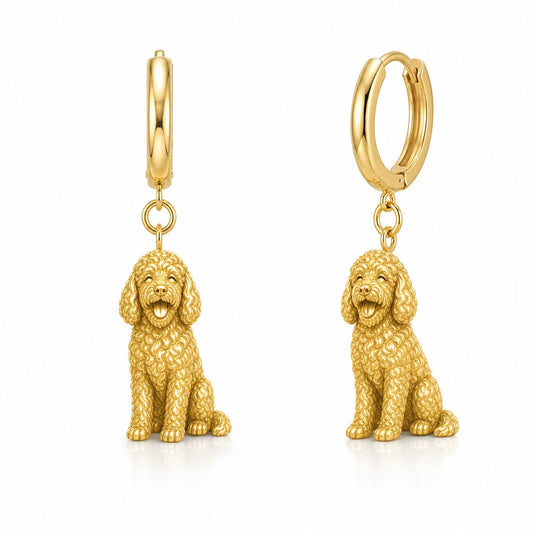 Barbet personalized companion handcrafted huggie earrings