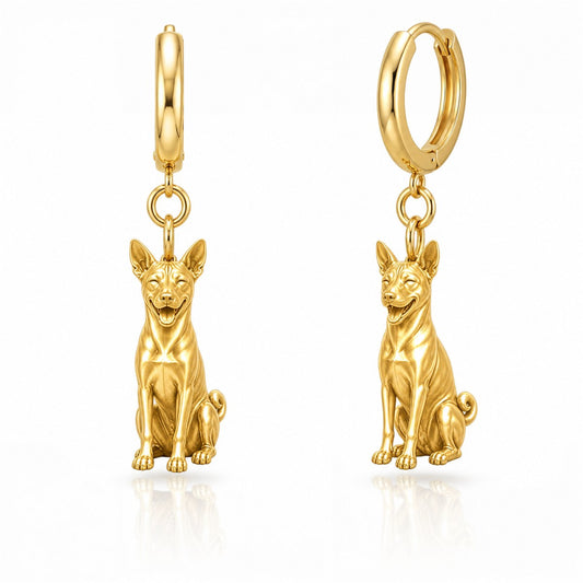 Basenji personalized companion handcrafted huggie earrings